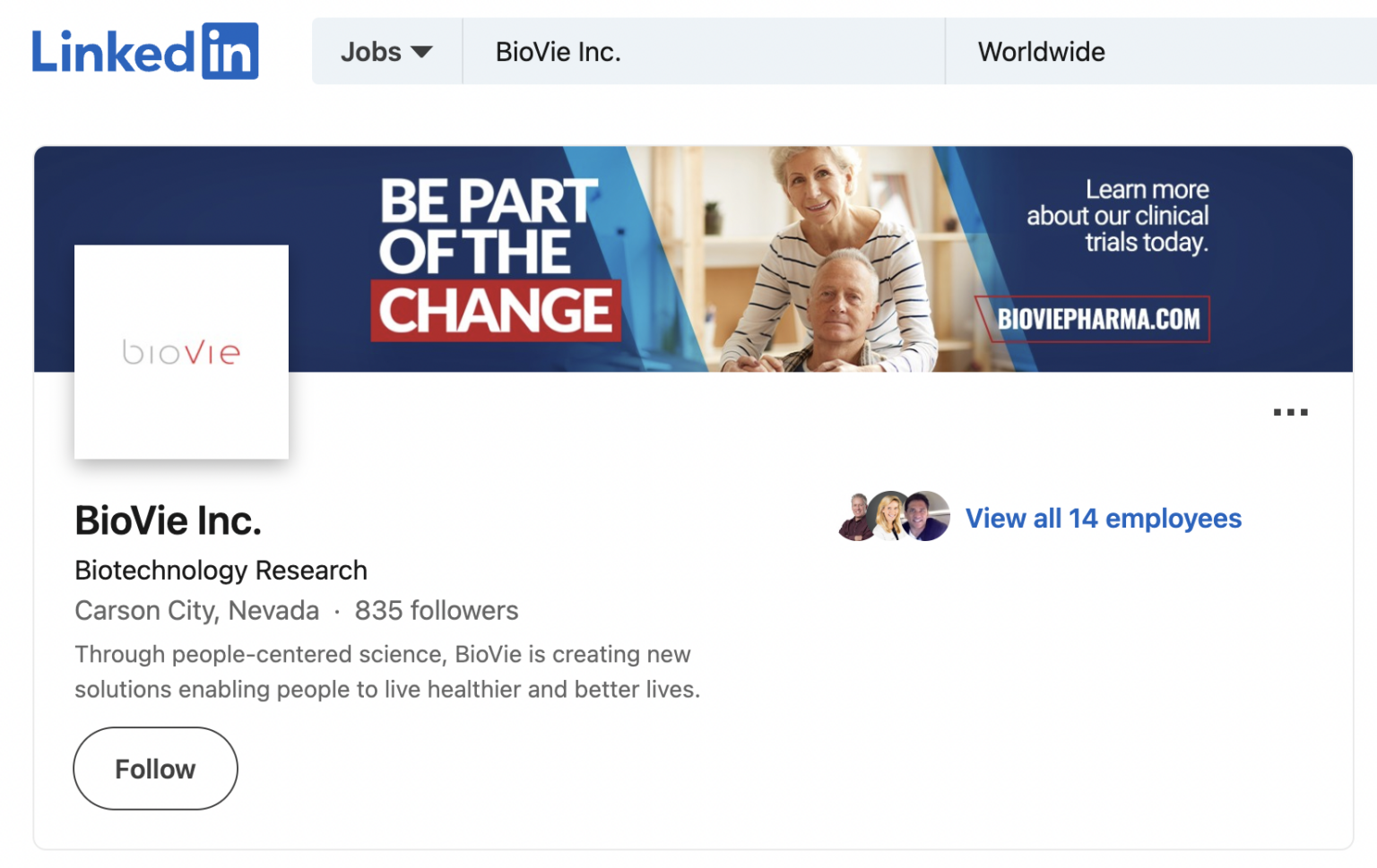 Topline Results BioVie Pharma